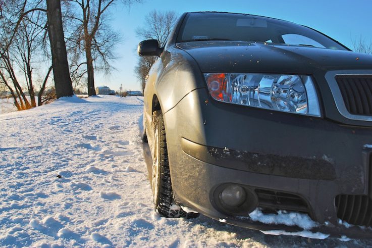 Wheels On Snowy Road